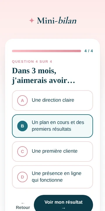 Aperçu du mini-bilan sur téléphone